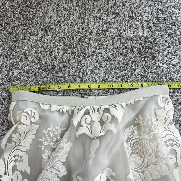 Baraschi Ethereal Romanric Fairy Embroidered Ivory A-Line Tulle Skirt Sz 6 - Picture 5 of 8